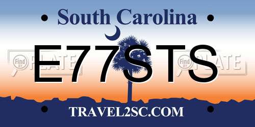 E77STS South Carolina License Plate