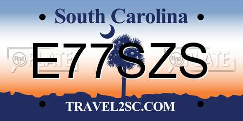 E77SZS South Carolina License Plate