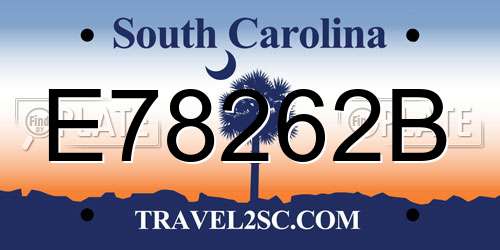 E78262B South Carolina License Plate
