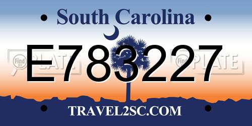 E783227 South Carolina License Plate