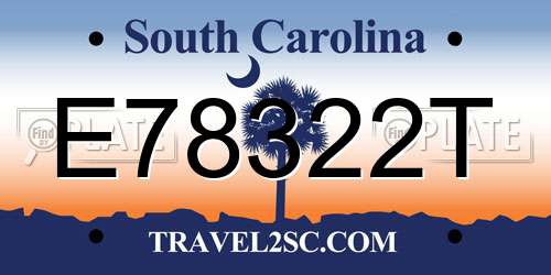 E78322T South Carolina License Plate