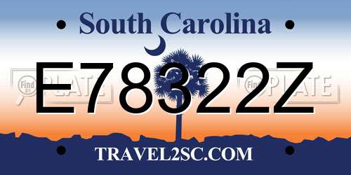 E78322Z South Carolina License Plate