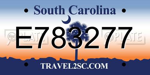 E783277 South Carolina License Plate