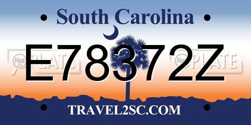 E78372Z South Carolina License Plate