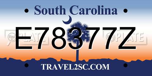 E78377Z South Carolina License Plate