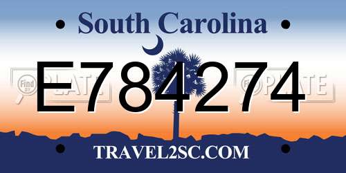 E784274 South Carolina License Plate
