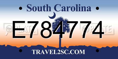 E784774 South Carolina License Plate