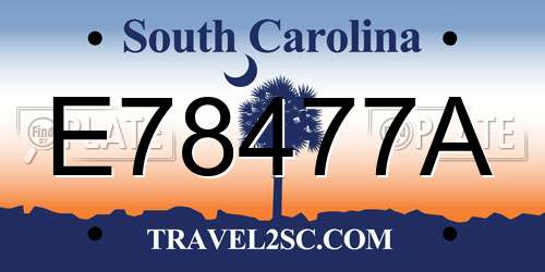 E78477A South Carolina License Plate