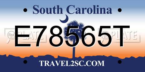E78565T South Carolina License Plate