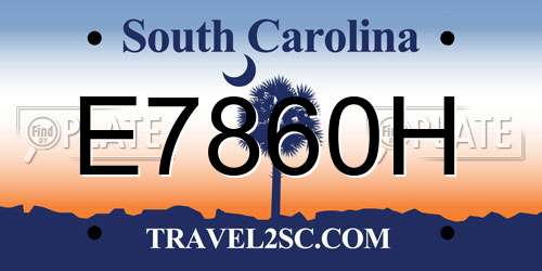 E7860H South Carolina License Plate