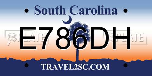 E786DH South Carolina License Plate