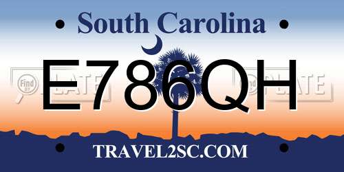 E786QH South Carolina License Plate