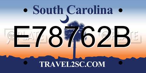 E78762B South Carolina License Plate