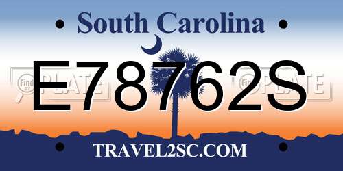 E78762S South Carolina License Plate