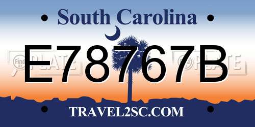 E78767B South Carolina License Plate