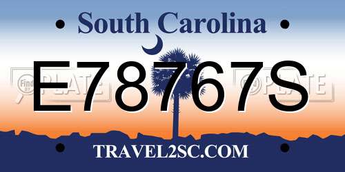E78767S South Carolina License Plate