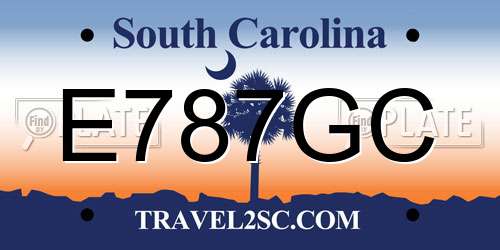 E787GC South Carolina License Plate