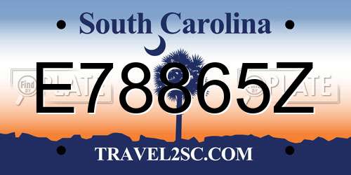 E78865Z South Carolina License Plate