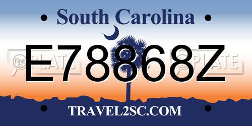 E78868Z South Carolina License Plate