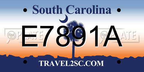 E7891A South Carolina License Plate