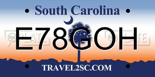 E78GOH South Carolina License Plate