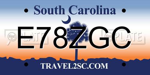 E78ZGC South Carolina License Plate