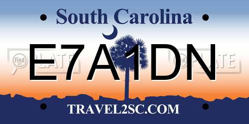 E7A1DN South Carolina License Plate