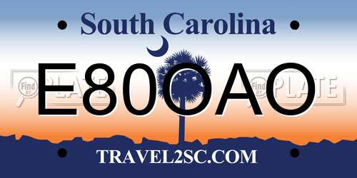 E80OAO South Carolina License Plate
