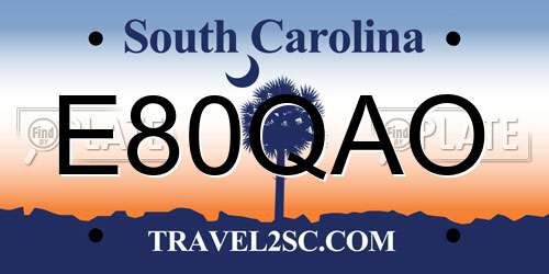 E80QAO South Carolina License Plate