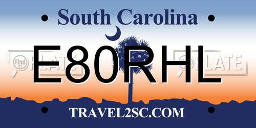 E80RHL South Carolina License Plate