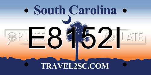 E8152I South Carolina License Plate