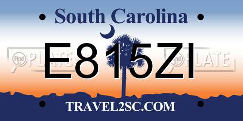 E815ZI South Carolina License Plate