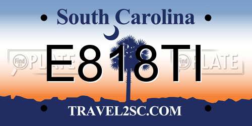 E818TI South Carolina License Plate