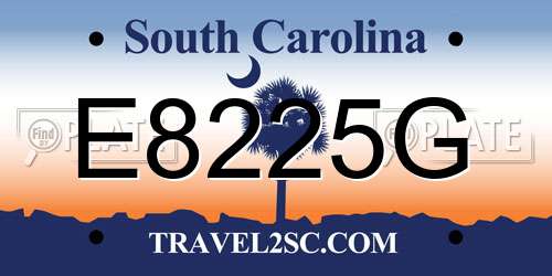 E8225G South Carolina License Plate
