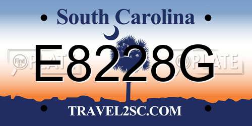 E8228G South Carolina License Plate