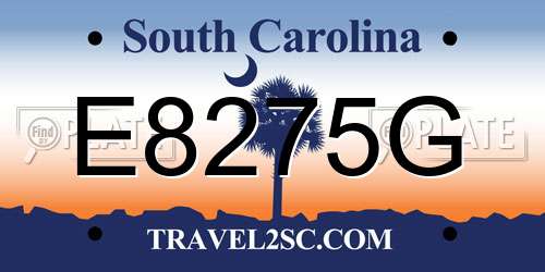 E8275G South Carolina License Plate