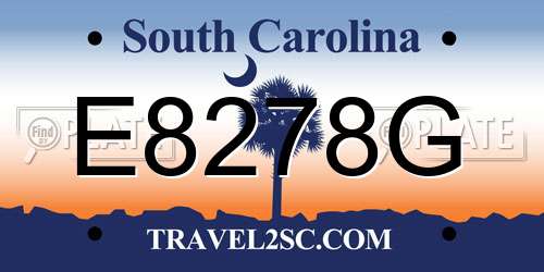 E8278G South Carolina License Plate