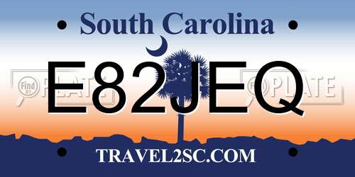 E82JEQ South Carolina License Plate