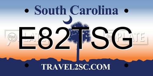 E82TSG South Carolina License Plate