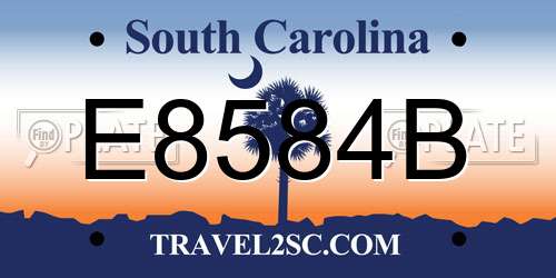 E8584B South Carolina License Plate
