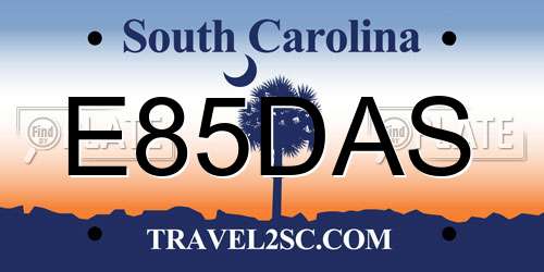 E85DAS South Carolina License Plate
