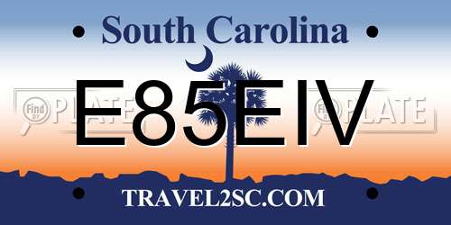 E85EIV South Carolina License Plate