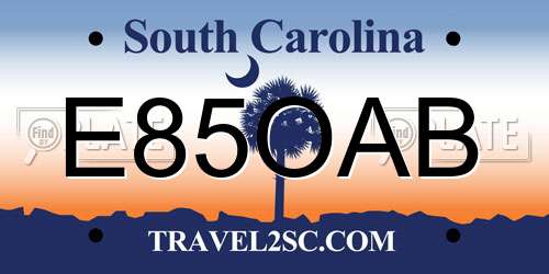E85OAB South Carolina License Plate