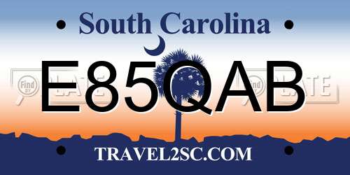 E85QAB South Carolina License Plate