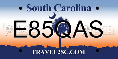 E85QAS South Carolina License Plate
