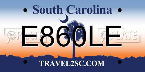 E860LE South Carolina License Plate