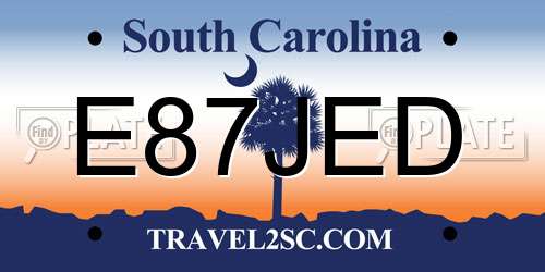 E87JED South Carolina License Plate