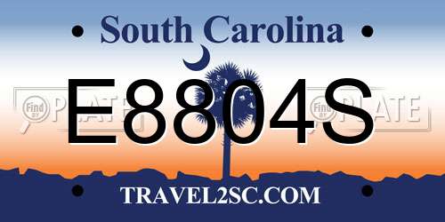 E8804S South Carolina License Plate