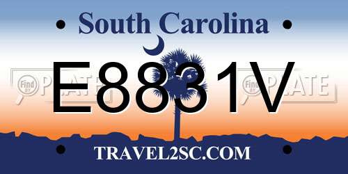 E8831V South Carolina License Plate