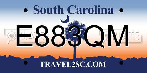 E883QM South Carolina License Plate